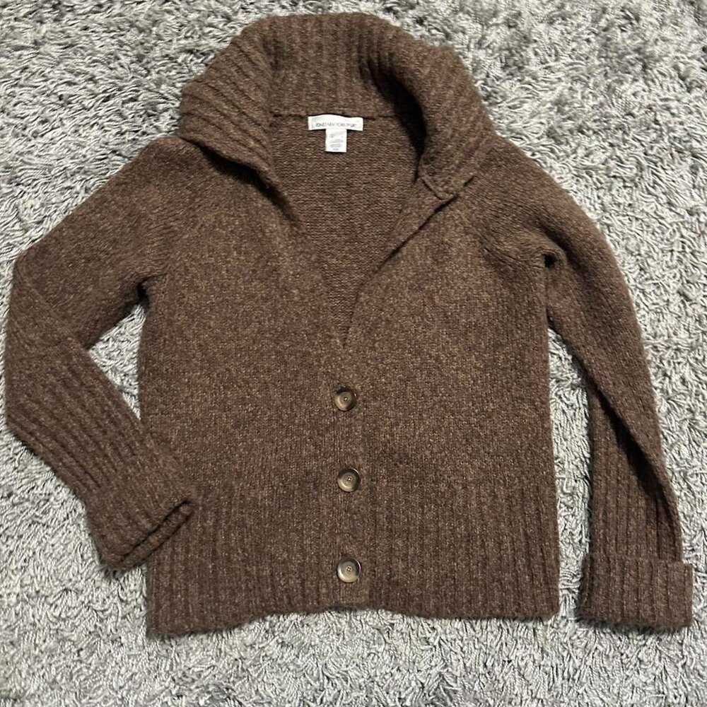 2000s Jones New York casual Glam Brown Knitted Sweater Size L